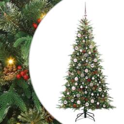 Berkfield Home Elegant Artificial Hinged Christmas Tree Green 180 cm PE & PVC - thumbnail 3