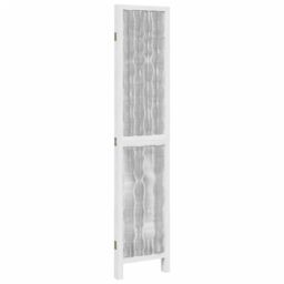 Berkfield Home Room Divider 3 Panels White Solid Wood Paulownia - thumbnail 5