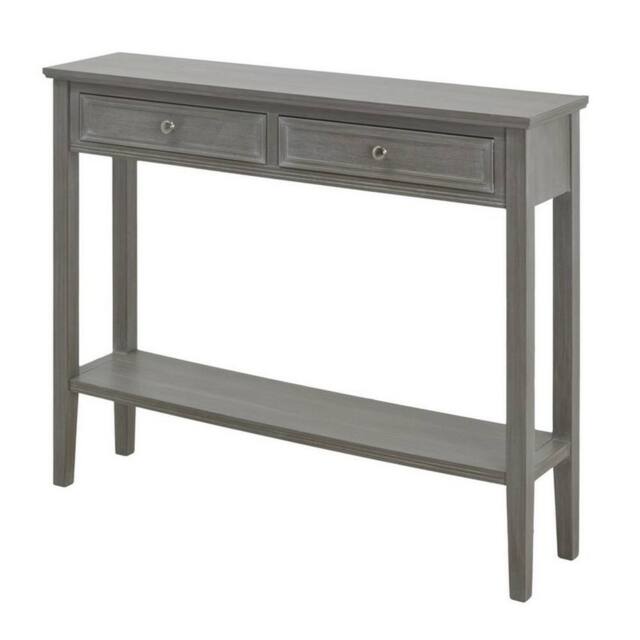 Lemon Pavilion Furniture and Decor The Serene Collection Two Drawer Console Table - L26 x W110 x H86 cm in Grey