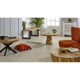 Indian Hub Surrey Coffee Table Mushroom Style - Solid Mango Wood - L80xW80xH45cm in Brown - thumbnail 7