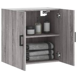 Berkfield Home Wall Cabinet Grey Sonoma 60x31x60 cm Engineered Wood - Size: 60 x 31 x 60 cm - thumbnail 4