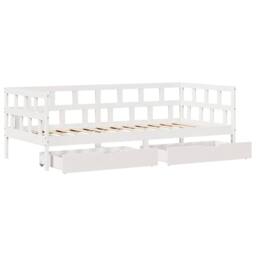 Berkfield Home Daybed with Drawers without Mattress White 90x190 cm Single Solid Wood - thumbnail 9