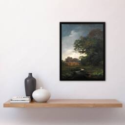Artery8 Landscape With Gray Weather Lundbye Framed Wall Art Print - Size: A4 - thumbnail 2