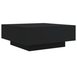 Berkfield Home Coffee Table with LED Lights Black 80x80x31 cm - Size: 80 x 80 x 31 cm - thumbnail 3