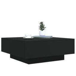 Berkfield Home Coffee Table with LED Lights Black 80x80x31 cm - Size: 80 x 80 x 31 cm - thumbnail 6