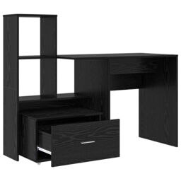 Berkfield Home with Drawer with Shelf with Storage Black oak 131.5 x 50 x 106.5 cm Engineered wood - thumbnail 6