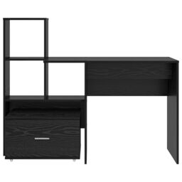 Berkfield Home with Drawer with Shelf with Storage Black oak 131.5 x 50 x 106.5 cm Engineered wood - thumbnail 7