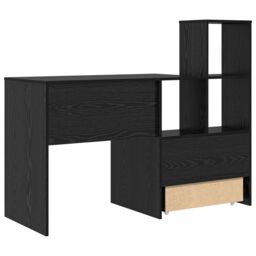 Berkfield Home with Drawer with Shelf with Storage Black oak 131.5 x 50 x 106.5 cm Engineered wood - thumbnail 8