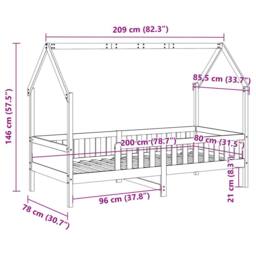 Berkfield Home Kids' House Bed Frame without Mattress Wax Brown 80x200 cm Pine - thumbnail 9