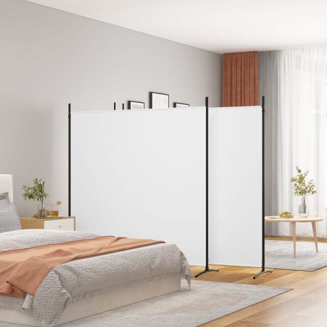 Berkfield Home 4-Panel Room Divider White 698x180 cm Fabric - image 1