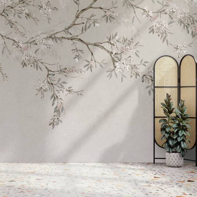 Superfresco Easy Blossom Trail Neutral Print To Order 3m x 2.8m Mural in Beige - image 1