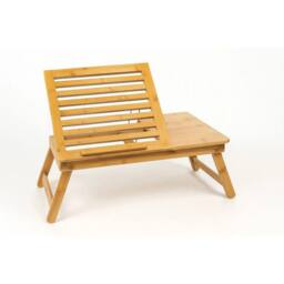 EONLION Portable Bamboo Laptop Table Bed Adjustable Stand in Brown - Size: 100 cm - thumbnail 5