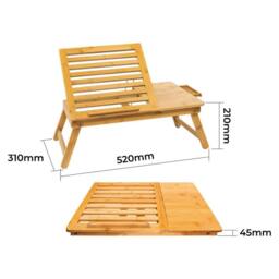EONLION Portable Bamboo Laptop Table Bed Adjustable Stand in Brown - Size: 100 cm - thumbnail 2