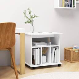 Berkfield Home Rolling Cabinet White 60x45x60 cm Engineered Wood - Size: 60 x 45 x 60 cm - thumbnail 2