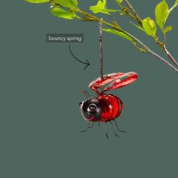 Marco Paul Pack of 2 Metal Red Ladybird Solar Powered Garden Ornament - thumbnail 9