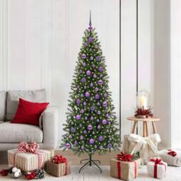 Berkfield Home Elegant Artificial Christmas Tree with 300 LEDs Green 180 cm PE a - thumbnail 2
