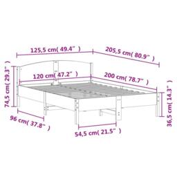 Berkfield Home Beautiful Bed Frame without Mattress Wax Brown 120x200 cm Solid W - Size: Small Double - thumbnail 9