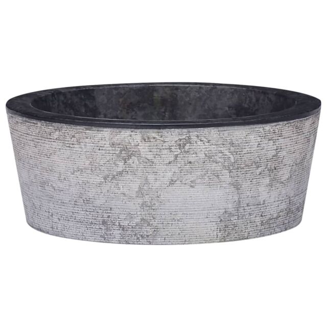 Berkfield Home Sink Black √ò40x15 cm Marble - Size: 40x15 cm - image 1