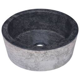 Berkfield Home Sink Black √ò40x15 cm Marble - Size: 40x15 cm - thumbnail 2