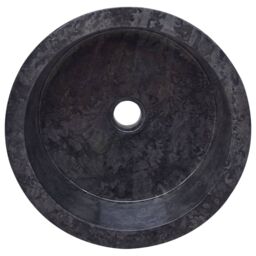 Berkfield Home Sink Black √ò40x15 cm Marble - Size: 40x15 cm - thumbnail 4