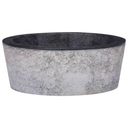 Berkfield Home Sink Black √ò40x15 cm Marble - Size: 40x15 cm
