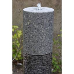 Buttercup Farm Two Tone Granite Column Water Feature with Pump, Light, Reservoir in Grey - thumbnail 2