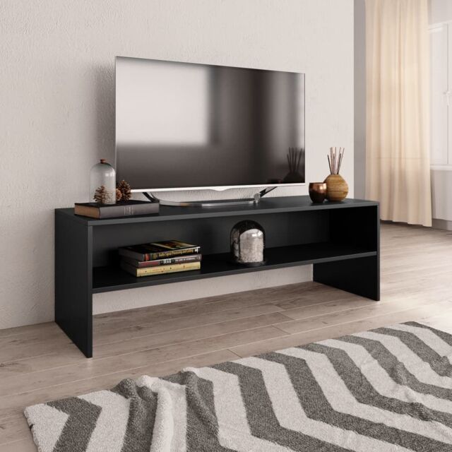 Berkfield Home TV Cabinet Black 120x40x40 cm Engineered Wood - Size: 120 x 40 x 40 cm - image 1