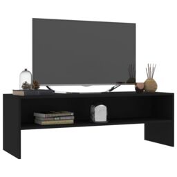 Berkfield Home TV Cabinet Black 120x40x40 cm Engineered Wood - Size: 120 x 40 x 40 cm - thumbnail 3