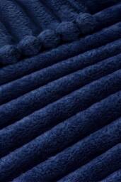 Dyzi Supersoft Ribbed Fleece Throw Blanket for Couch & Bed - Cozy Jacquard Home Blanket in Navy - Size: 150 cm x 200 cm - thumbnail 3