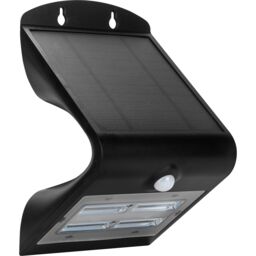 Luceco Solar Guardian PIR Wall Light, IP65, 3.2W, 400lm, 4000K, Black - thumbnail 1