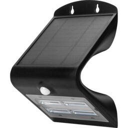 Luceco Solar Guardian PIR Wall Light, IP65, 3.2W, 400lm, 4000K, Black - thumbnail 3