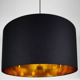 Happy Homewares Contemporary Cotton Lamp/Light Shade with Shiny Paper Inner in Black - Size: 20 inches - thumbnail 2