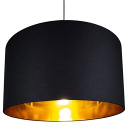 Happy Homewares Contemporary Cotton Lamp/Light Shade with Shiny Paper Inner in Black - Size: 20 inches - thumbnail 4