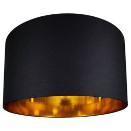 Happy Homewares Contemporary Cotton Lamp/Light Shade with Shiny Paper Inner in Black - Size: 20 inches - thumbnail 1