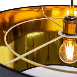 Happy Homewares Contemporary Cotton Lamp/Light Shade with Shiny Paper Inner in Black - Size: 20 inches - thumbnail 6