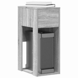 Berkfield Home Computer Tower Stand with Drawer Grey Sonoma 30x44x74 cm - Size: 30 x 44 x 74 cm - thumbnail 1