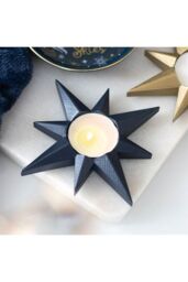 KDMD Navy Star Tealight Candle Holder in Charcoal
