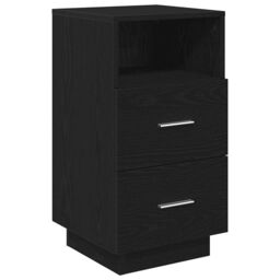Berkfield Home Bedside Cabinet with 2 Drawers Black 36x36x68 cm - Size: 36 x 36 x 68 cm - thumbnail 2