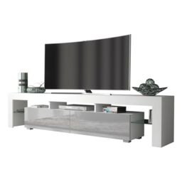 Creative Furniture TV Unit 200cm Modern - White with High Gloss Grey Doors - thumbnail 5