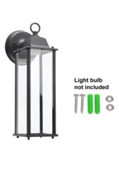 Living and Home E27 Outdoor Waterproof Metal Wall Light in Black - thumbnail 5