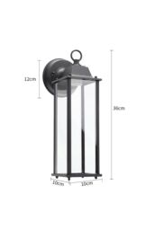 Living and Home E27 Outdoor Waterproof Metal Wall Light in Black - thumbnail 3