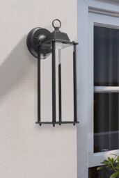 Living and Home E27 Outdoor Waterproof Metal Wall Light in Black