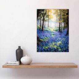 Artery8 Bluebell Wood Spring Flower Woodland Scene Oil Painting Forest Landscape Large Wall Unframed Art Poster Print Thick Paper 18X24 Inch - thumbnail 4
