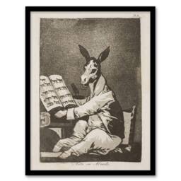 Artery8 Francisco Goya & So Was His Grandfather Noble Donkey Framed Wall Art in Grey - Size: A4 - thumbnail 1