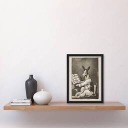 Artery8 Francisco Goya & So Was His Grandfather Noble Donkey Framed Wall Art in Grey - Size: A4 - thumbnail 2