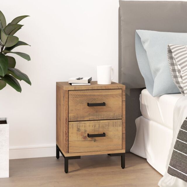 Berkfield Home Bedside Cabinet Brown 36x30x45 cm Solid Pinewood - Size: 36 x 30 x 45 cm - image 1