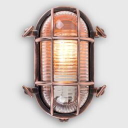 ValueLights Bow Oval Bulkhead IP64 Outdoor Garden Wall Light with Filament Bulb in Copper - thumbnail 5