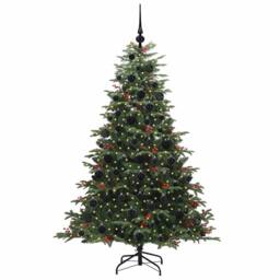 Berkfield Home Artificial Christmas Tree with 300 LEDs with Stand Green 180 cm - thumbnail 3
