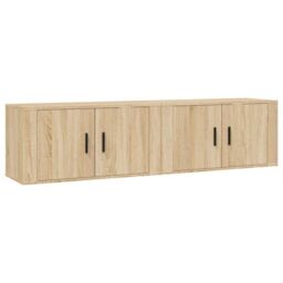Berkfield Home Wall-mounted TV Cabinets 2 pcs Sonoma Oak 80x34.5x40 cm in Brown - thumbnail 2