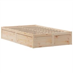 Berkfield Home Bed Frame without Mattress 135x190 cm Double Solid Wood Pine in Brown - thumbnail 5